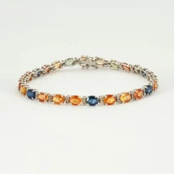 Bracelet ligne Saphirs de couleur