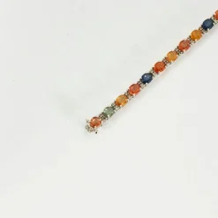 Bracelet ligne Saphirs de couleur