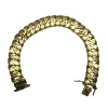 Bracelet maille américaine pleine en or jaune
