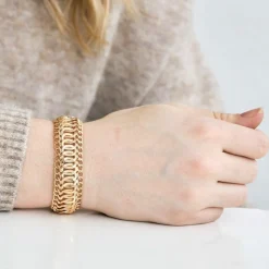 Bracelet maille américaine, or rose