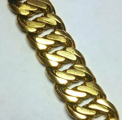 Bracelet maille américaine pleine en or jaune