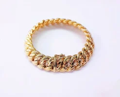 Bracelet maille américaine or jaune