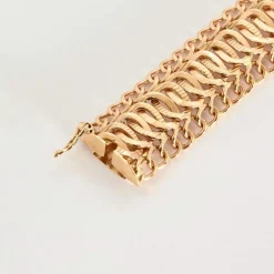 Bracelet maille américaine, or rose