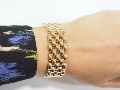 Bracelet maille grain de riz en or rose