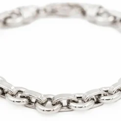 Bracelet Maille jaseron Or blanc