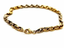 Bracelet Maille ovale Or jaune, Or blanc