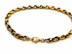 Bracelet Maille ovale Or jaune, Or blanc
