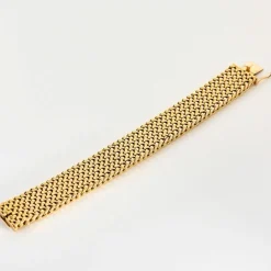 Bracelet maille tressée en or jaune