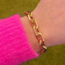 Bracelet mailles losanges en or jaune