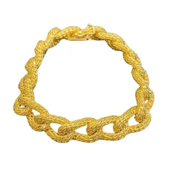 Bracelet mailles souples torsadées en or jaune