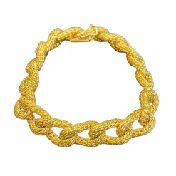 Bracelet mailles souples torsadées en or jaune