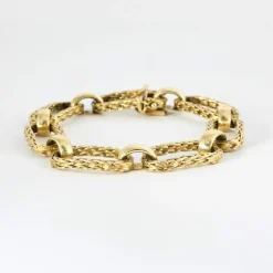Bracelet maillons mats et polis or jaune
