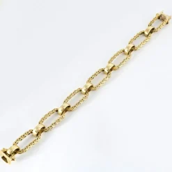 Bracelet maillons mats et polis or jaune
