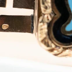 Bracelet manchette Hiéroglyphes émaillés Or jaune