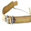 Bracelet manchette maille milanaise, diamants et citrine