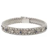 Bracelet Manchette Or blanc Diamant, Saphir