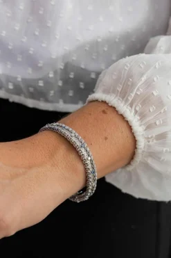 Bracelet Manchette Or blanc Diamant, Saphir