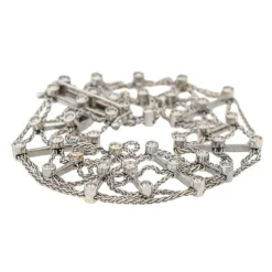Bracelet Manchette Or blanc Diamant