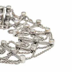 Bracelet Manchette Or blanc Diamant