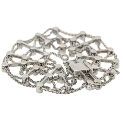 Bracelet Manchette Or blanc Diamant