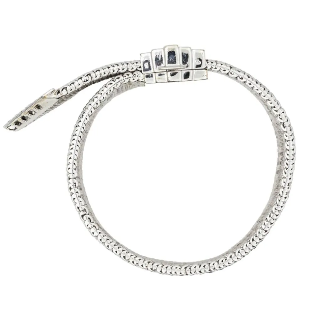 Bracelet Manchette Or blanc Diamant