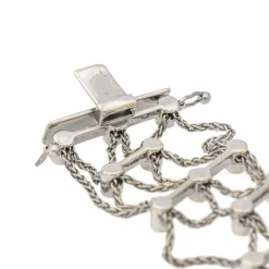 Bracelet Manchette Or blanc Diamant