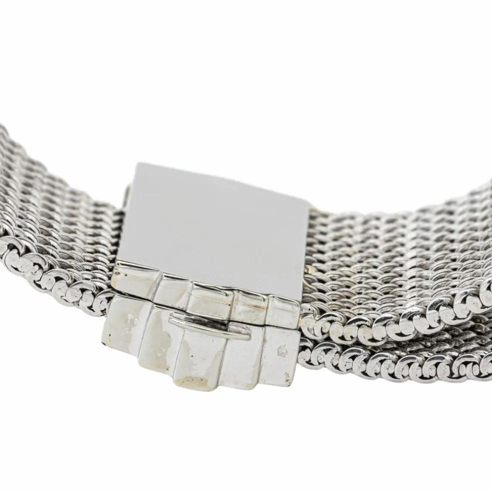 Bracelet Manchette Or blanc Diamant
