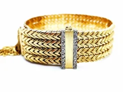 Bracelet Manchette Or jaune Diamant