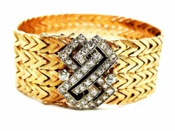Bracelet Manchette Or jaune Diamant
