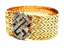 Bracelet Manchette Or jaune Diamant