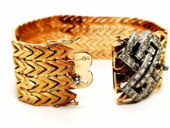Bracelet Manchette Or jaune Diamant