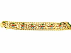 Bracelet Manchette Or jaune Cornaline