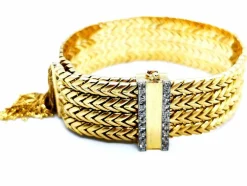 Bracelet Manchette Or jaune Diamant