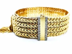 Bracelet Manchette Or jaune Diamant