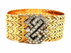 Bracelet Manchette Or jaune Diamant