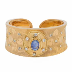 Bracelet Manchette Or rose Saphir
