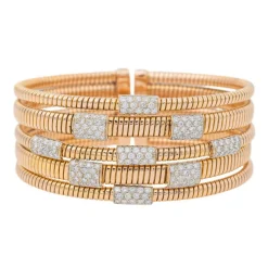 Bracelet Manchette Or rose Diamant