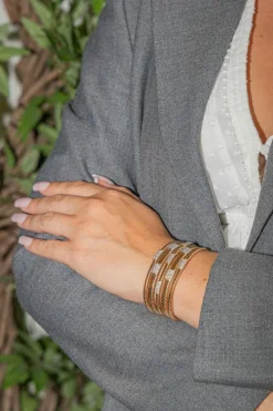 Bracelet Manchette Or rose Diamant