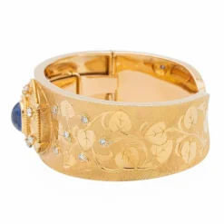 Bracelet Manchette Or rose Saphir