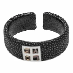 Bracelet Manchette Or rose Galuchat
