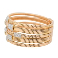 Bracelet Manchette Or rose Diamant