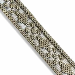 Bracelet manchette tissé or gris