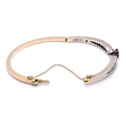 Bracelet 19ème « nœud » saphir, diamants, or et argent
