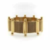 Bracelet moderne du milieu du siècle en or tissé 18 carats