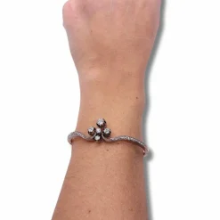 Bracelet Napoléon III « tiare », diamants, or rose et argent