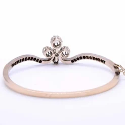 Bracelet Napoléon III « tiare », diamants, or rose et argent