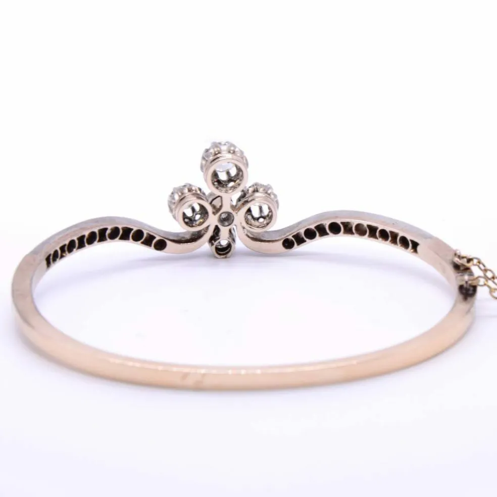 Bracelet Napoléon III « tiare », diamants, or rose et argent