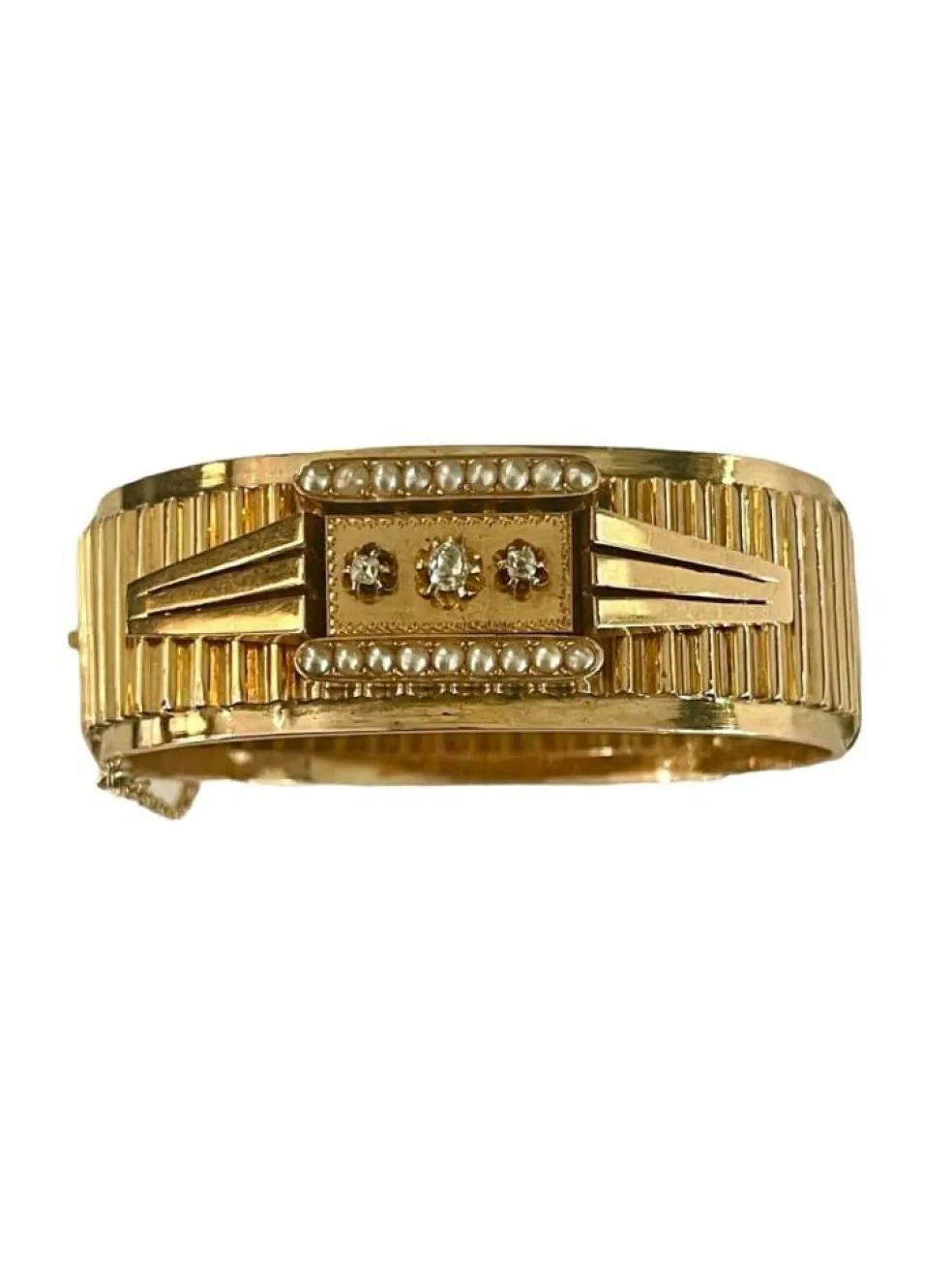 Bracelet Napoléon III Or Perles Et Diamants