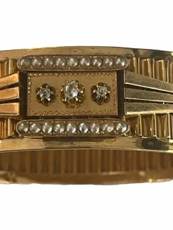 Bracelet Napoléon III Or Perles Et Diamants