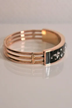 Bracelet Napoléon III Or Rose Et émail Noir